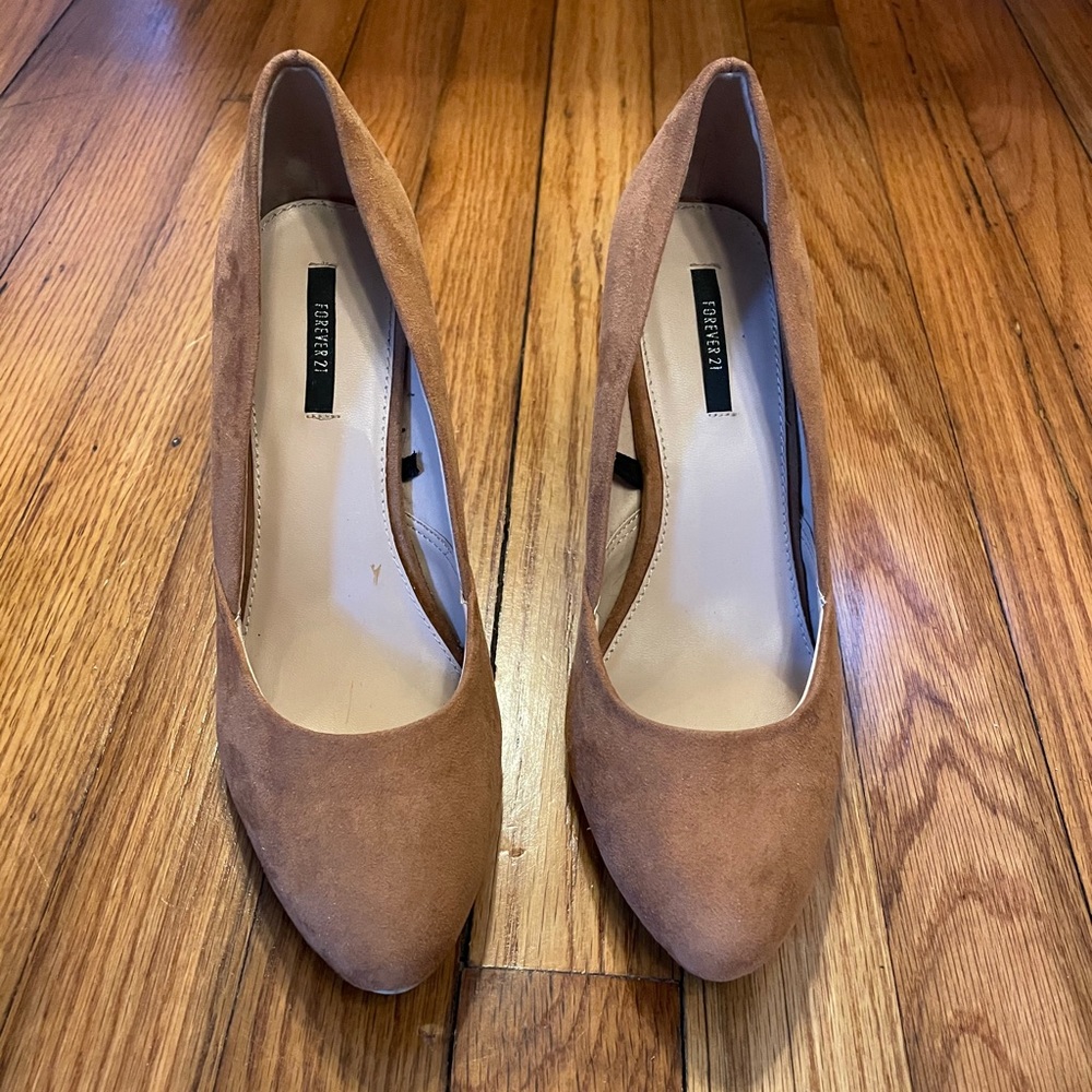 Forever 21 Tan Suede Heels